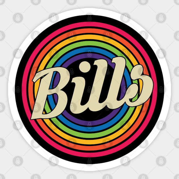 Bills - Retro Rainbow Style Sticker by MaydenArt